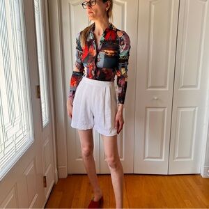 1980’s Braemar by Jeremy Scott White linen Shorts